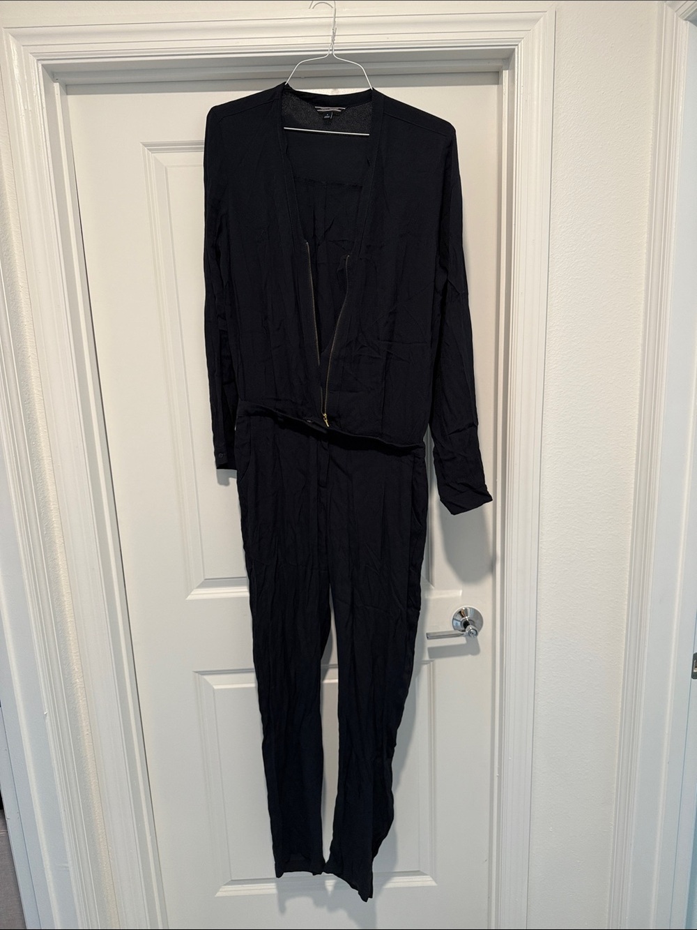Tommy Hilfiger Black Long-Sleeve Zip Jumpsuit sz 8